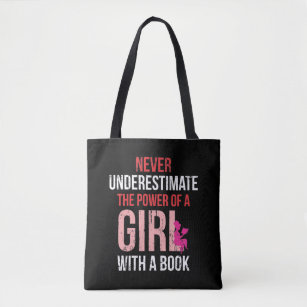 Bolsa Tote Leitura de Livro de Meninas Humor Bookworm Leitor 