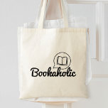 Bolsa Tote Leitura do Livro do Livro de Texto Engraçado Booka<br><div class="desc">Esta bolsa de tote faz um presente de excelente para amantes de livros,  com um texto manuscrito: "Bookaholic".</div>