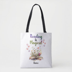 Bolsa Tote Leitura é Magia, Amantes de Cotação, Trendy Whimsy