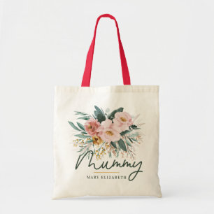 Bolsa Tote Leitura floral moderna, escrita elegante