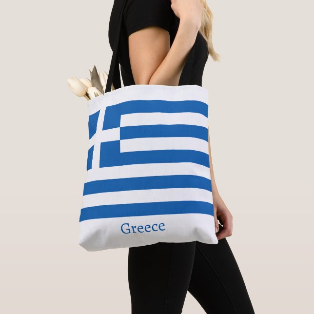 Bolsa Tote Lembrança da bandeira da Grécia (Close Up)
