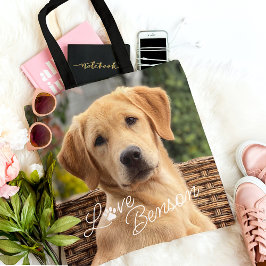 Bolsa Tote Lembrança Personalizada de Foto de Família com Pet
