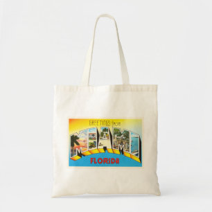 Bolsa Tote Lembrança velha das viagens vintage de Miami