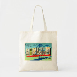 Bolsa Tote Lembrança velha das viagens vintage de Oakland