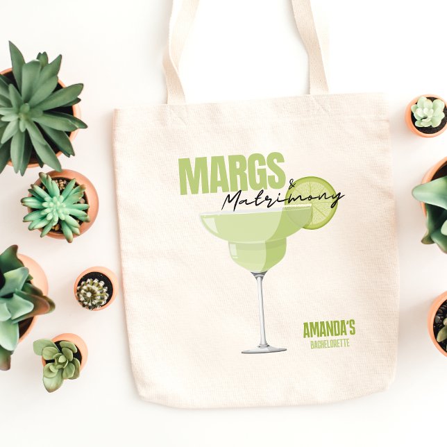 Bolsa Tote Lembrancinhas de Despedida de Solteira Margs & Mat (Magrs & Matrimony Bachelorette Favors Tote Bag)