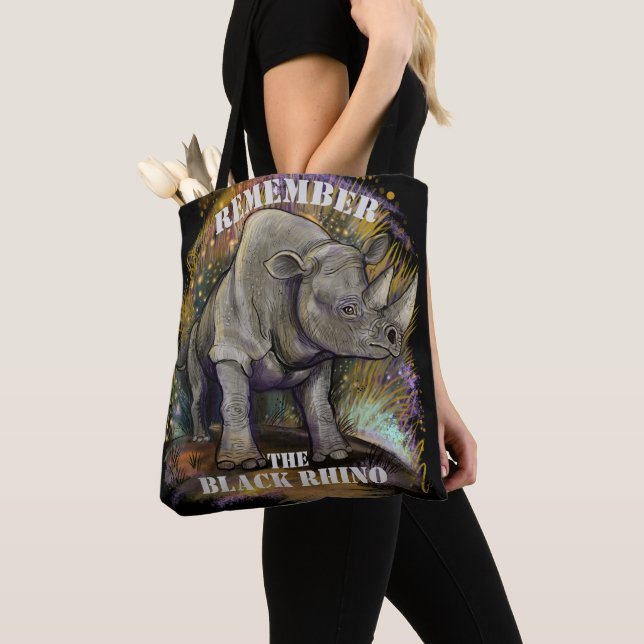 Bolsa Tote Lembre-se do Black Rhino (Close Up)