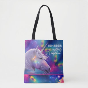 Bolsa Tote Lembrete Importante de Saúde Mental do Unicórnio A