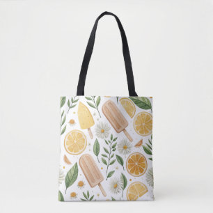 Bolsa Tote Lemon & Daisy – Tela Floral de Citrus