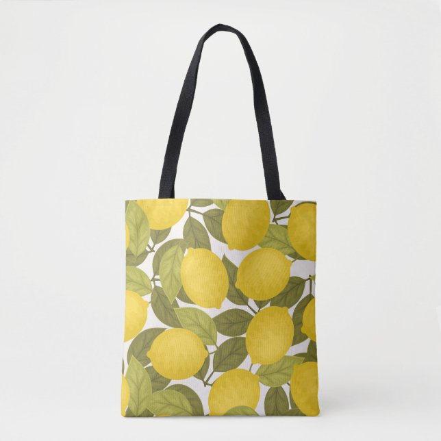 Bolsa Tote Lemon Garden: Papel de parede sem fim com vinheta (Frente)