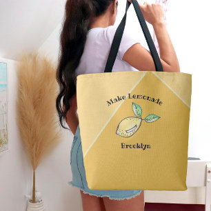 Bolsa Tote Lemon Summer Yellow Modern Cute Kitschy Denominaçã