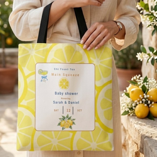 Bolsa Tote Lemon Viral Elegante Clássico Chá de Bebê Moderno (Criador carregado)