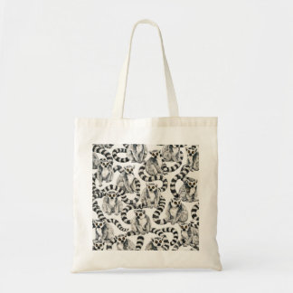 Bolsa Tote Lêmures de Cauda Anelada Preto e Branco Vida Selva