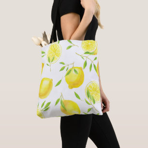 Bolsa Tote Lenons e folhas