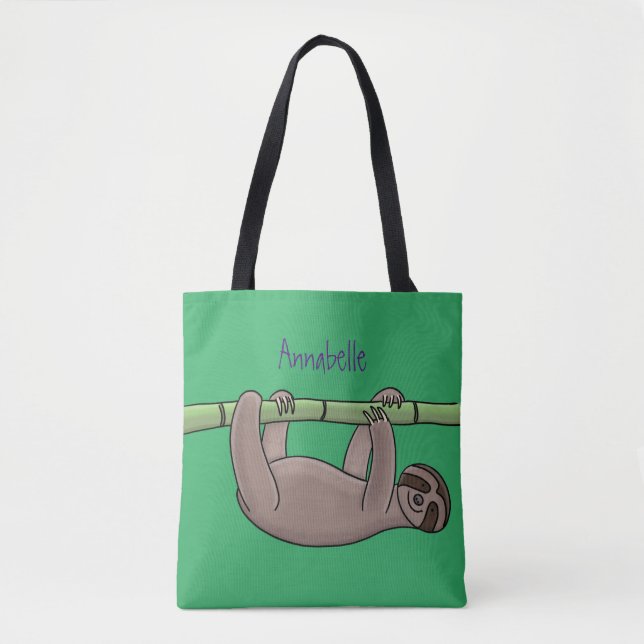 Bolsa Tote Lenta sorridente e bonita na ilustração do desenho (Frente)