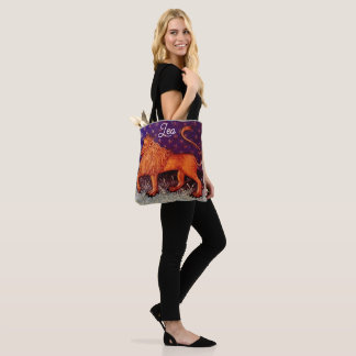 Bolsa Tote Leo Lion Zodiac Sinal Festa de aniversário Horoscó