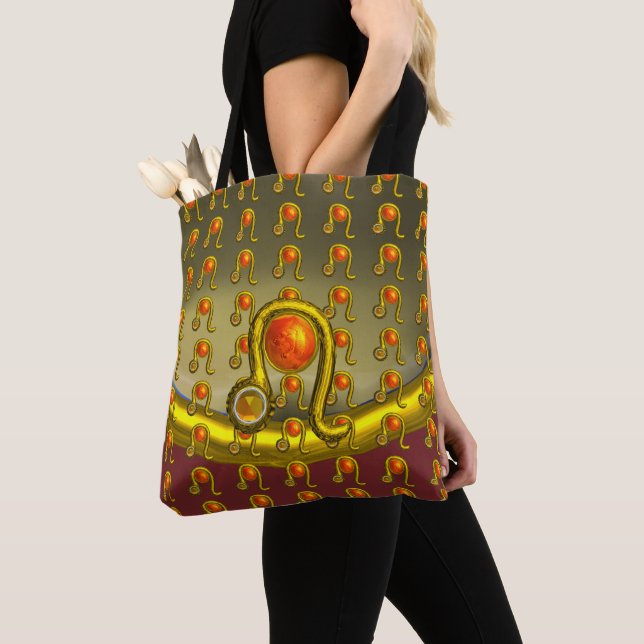 BOLSA TOTE LEO ZODIAC BIRTHDAY JEWEL YELLOZ TOPAZ, (Close Up)