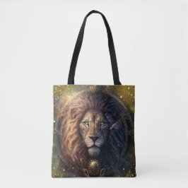 Bolsa Tote Leo Zodiac - Sinal Design de Watercolor