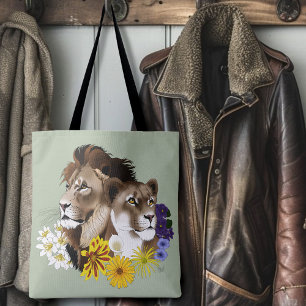 Bolsa Tote Leoa Floral Verde