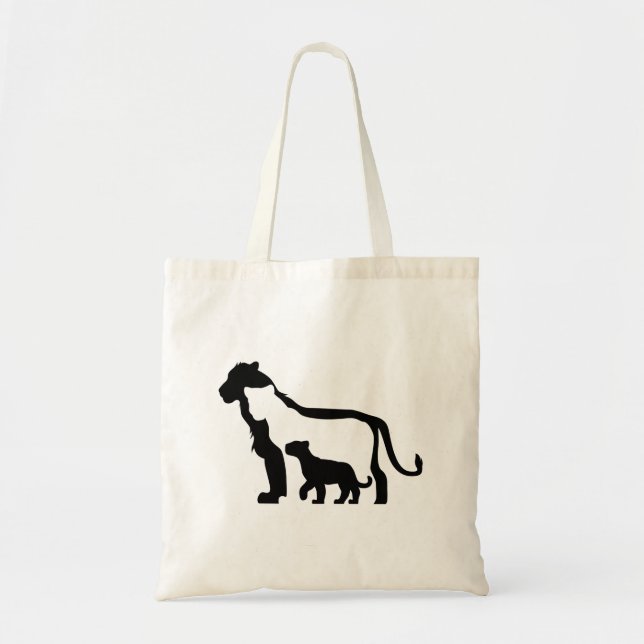 Bolsa Tote Leões Pretos e Brancos (Frente)