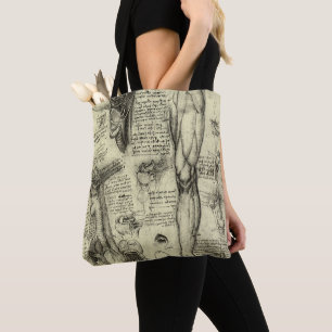 Bolsa Tote Leonardo da Vinci Vintage Anatomia Humana Laringe