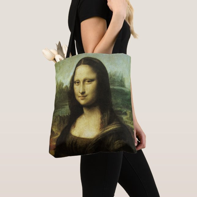 Bolsa Tote Leonardo da Vinci's Mona Lisa, Arte Renascentista (Close Up)