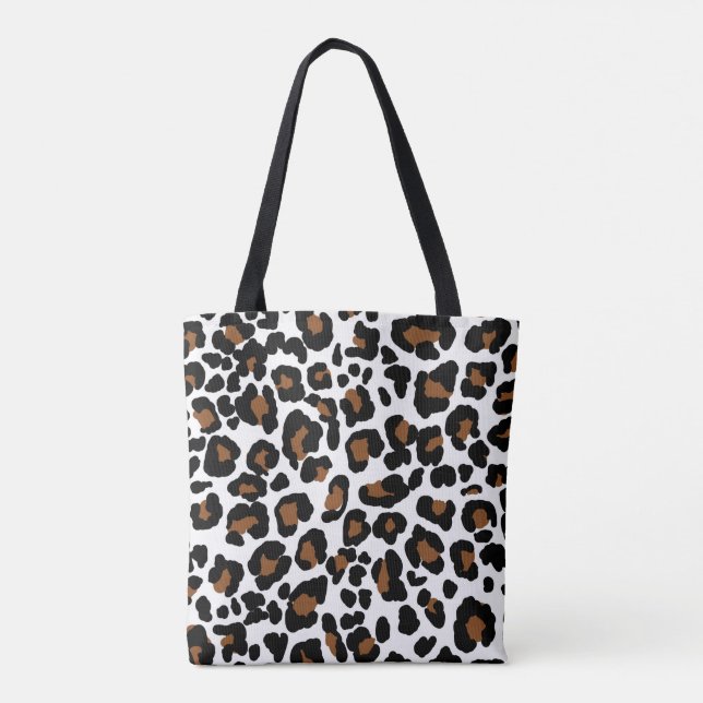Bolsa Tote Leopard Grande Impressão de Pele de Gato (Verso)