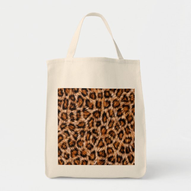 Bolsa Tote Leopard Jaguar Cat Brown fur Pattern-24609 (Frente)