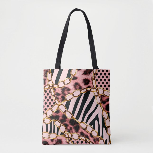 Bolsa Tote Leopard Pattern, Leopard Print, Animal print,  (Frente)