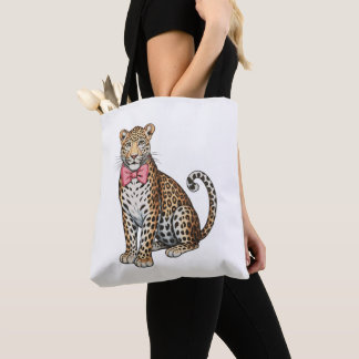 Bolsa Tote Leopard Pink Coquette Bow Girly Sublimation Art