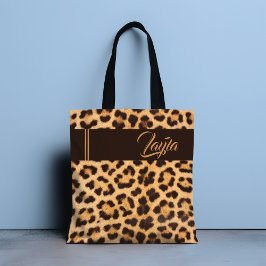 Bolsa Tote Leopard Print Wild Girly Patterno Personalizado No