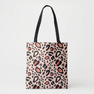 Bolsa Tote Leopardo abstrato de aquarela. Padrão de impress