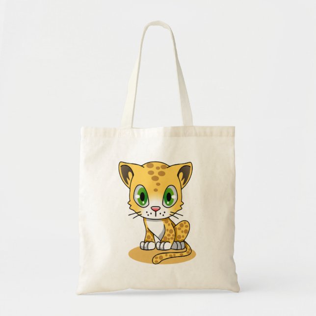 Bolsa Tote Leopardo animado-bonito (Frente)