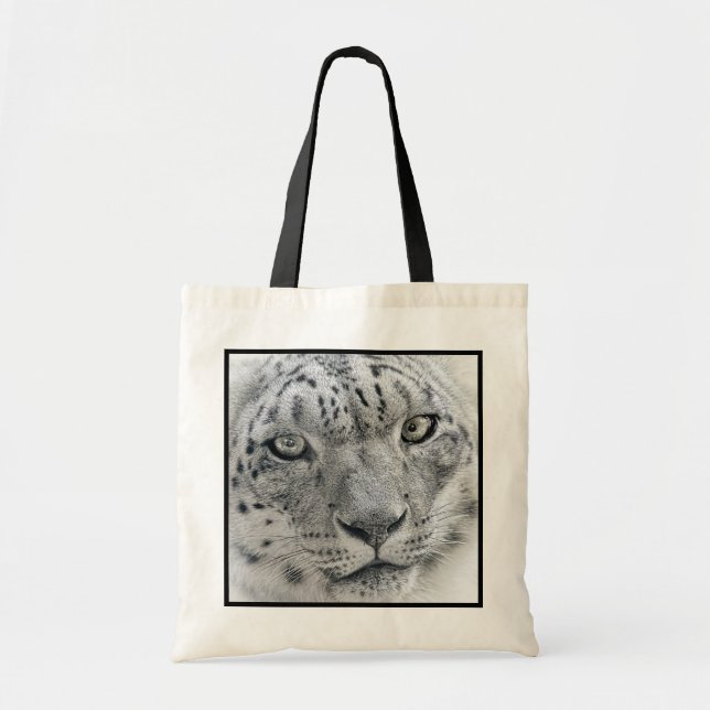 Bolsa Tote Leopardo branco exótico (Frente)