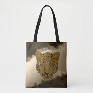 Bolsa Tote Leopardo com Geodo Marrom
