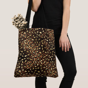 Bolsa Tote Leopardo de Bronze