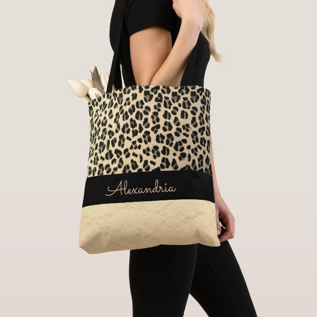 Bolsa Tote Leopardo Dourado Shimmery Dourado com brilho (Close Up)