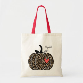Bolsa Tote Leopardo Pumpkin Autumn com coração