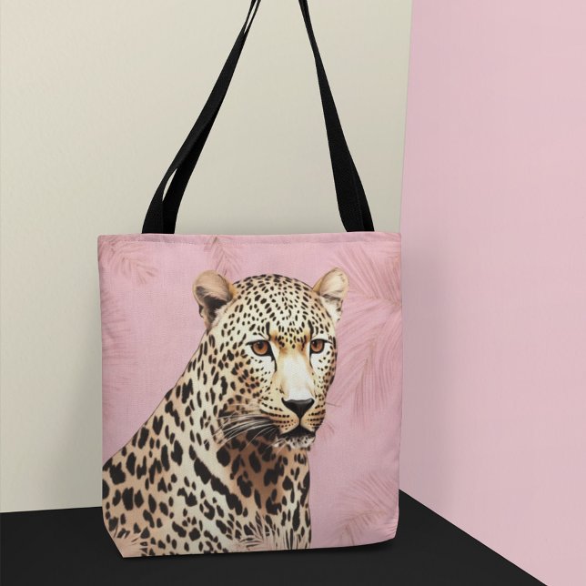 Bolsa Tote Leopardo Selvagem Dourado e Rosa  (Criador carregado)