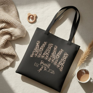 Bolsa Tote Leopardo Varsity Mãe Negrito Design Feminino