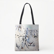 Leopardos de neve da aguarela que Nuzzling