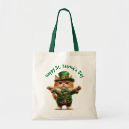 Bolsa Tote Leprechaun Cat Rua. Docinho do Dia de Patrick - Bo