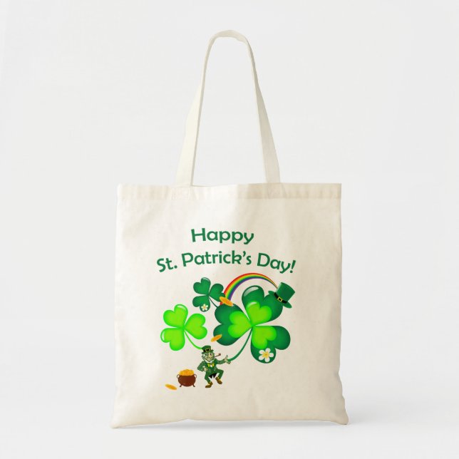Bolsa Tote Leprechaun e Shamrock (Frente)