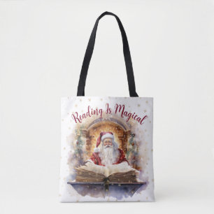 Bolsa Tote Ler é Design de Floco de Neve Mágico