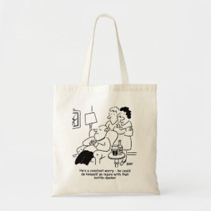 Bolsa Tote Lesão com um abridor de garrafas