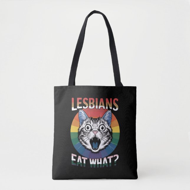 Bolsa Tote Lésbicas Comem Que Sinalizador do Orgulho LGBTQ do (Frente)