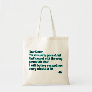 Bolsa Tote Letra ao cancer