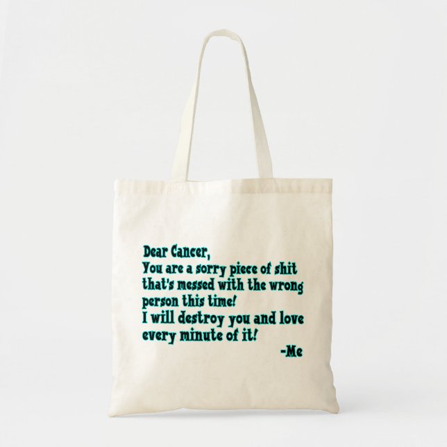 Bolsa Tote Letra ao cancer (Frente)