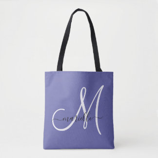 Bolsa Tote Letra branca escura monograma - nome do script Per
