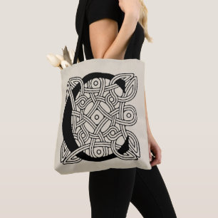 Bolsa Tote Letra C Vintage Celtic Knot Monograma