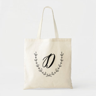 Bolsa Tote Letra D & sacola da grinalda do louro